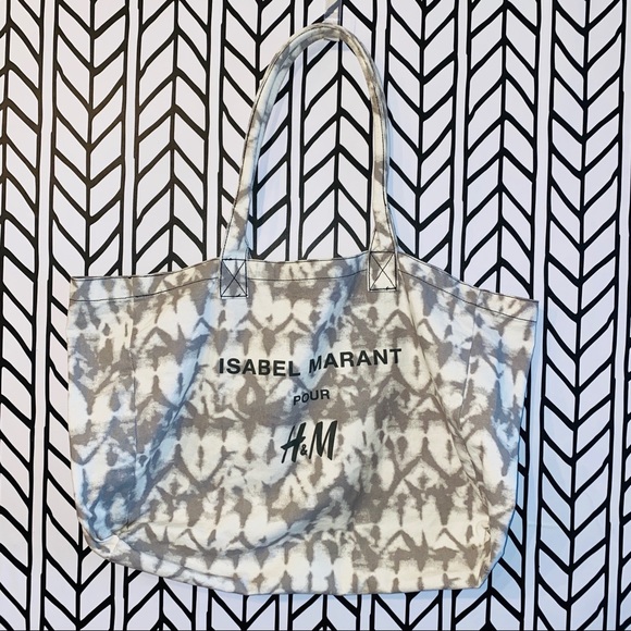 Isabel Marant Pour H&M Sustainable Fashion Reusable Large Tie Dye Canvas Tote - Picture 4 of 6